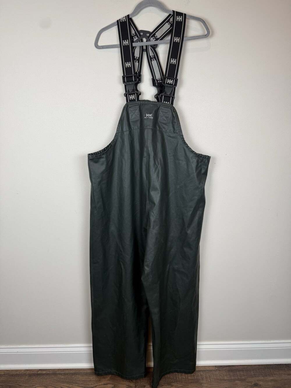 Helly Hansen Workwear Bib Overalls Mens XL Green Waterproof Rain Pants